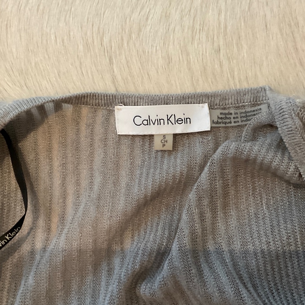 Calvin Klein Light Gray Open Cardigan - Picture 2 of 3